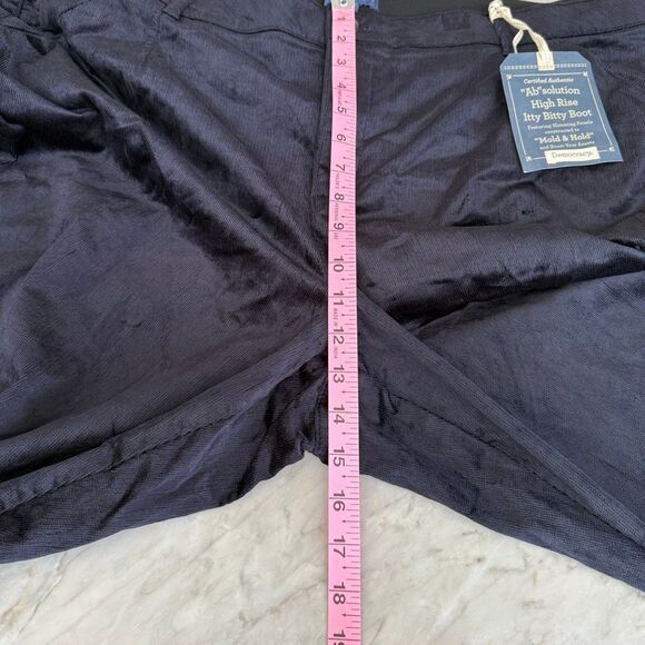 Democracy "Ab Solution" high-rise Itty Bitty Boot velvet pants navy blue sz 24W - Picture 6 of 7